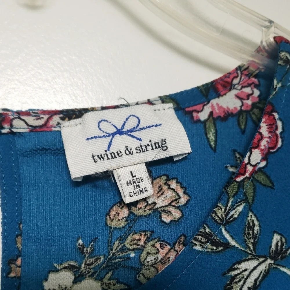 Apt. 9 Flutter Sleeve Blue Ruffled Blouse - Picture 2 of 8